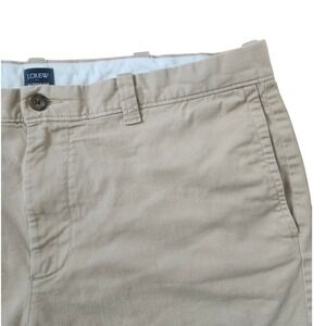 J.Crew Mens 9 Inch Inseam Stretch Chino Shorts Khaki Tan Size 38 Cotton Twill